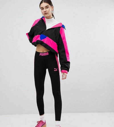 Shop Puma Exclusive To Asos Legging With Neon Side Panel - Black