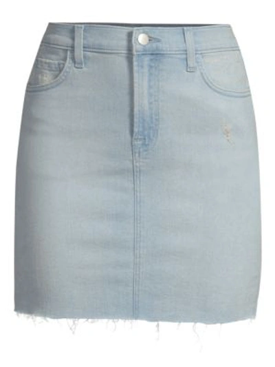 Shop J Brand Lyla Denim Mini Skirt In Sky