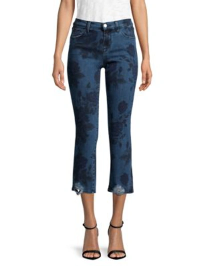 Shop J Brand Selena Mid-rise Cropped Bootcut Jeans In Cotillion