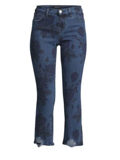 Shop J Brand Selena Mid-rise Cropped Bootcut Jeans In Cotillion