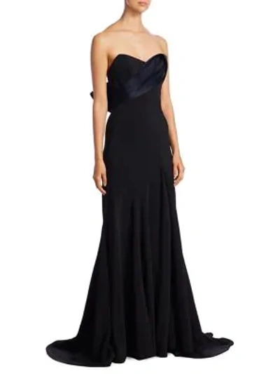 Shop Anna Maier Penni Bow Gown In Black