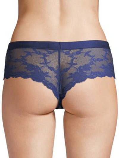 Shop Chantelle Everyday Lace Hipster Panties In Indigo Blue