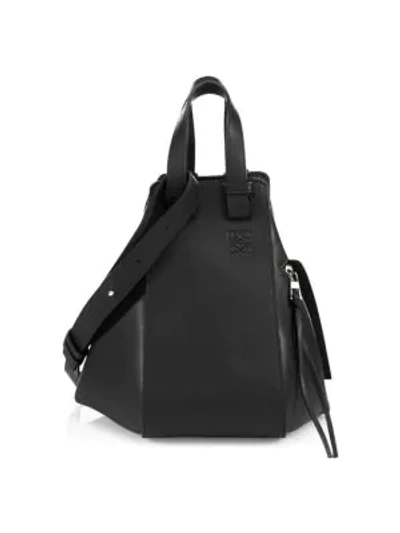 Shop Loewe Small Hammock Leather Bag In Black