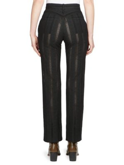 Shop Chloé Owl Eye Embroidered Trousers In Black
