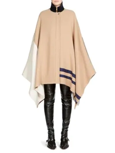 Shop Chloé Iconic Cape Coat In Worn Brown