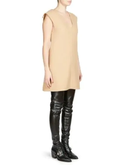 Shop Chloé Double-faced Wool Shift Dress In Barley Brown