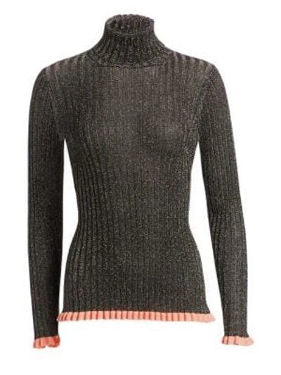 Shop Chloé Rib-knit Turtleneck In Grey