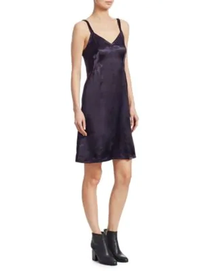 Shop Helmut Lang Shiny Mini Dress In Nightfall