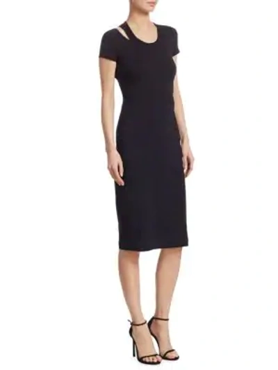 Shop Helmut Lang Cutout Sheath Dress In Black