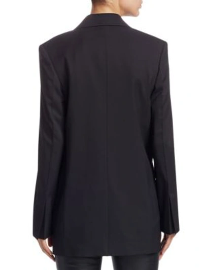 Shop Helmut Lang Wool Button-front Blazer In Black