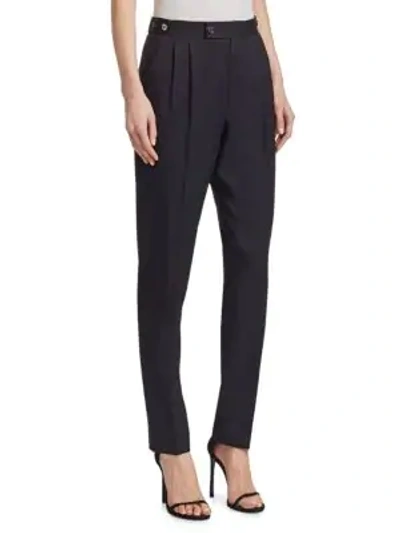 Shop Helmut Lang Pleated Tapered Pants In Black