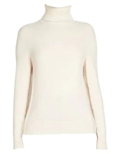 Shop Chloé Iconic Cashmere Turtleneck In Butter Cream