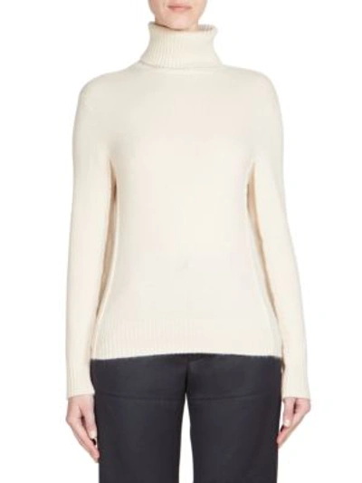 Shop Chloé Iconic Cashmere Turtleneck In Butter Cream