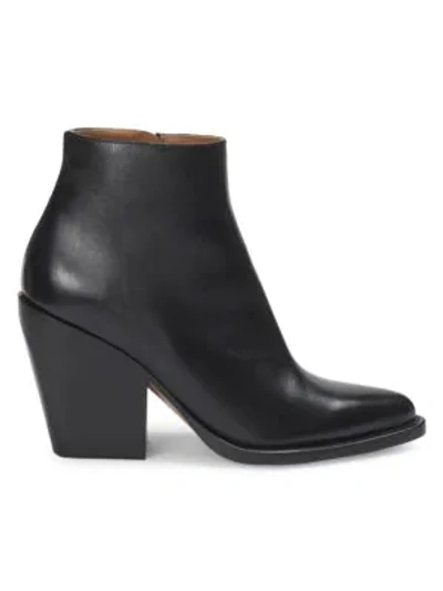 Shop Chloé Women's Rylee Leather Ankle Boots In Black