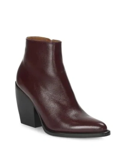 Shop Chloé Rylee Leather Ankle Boots In Deep Purple