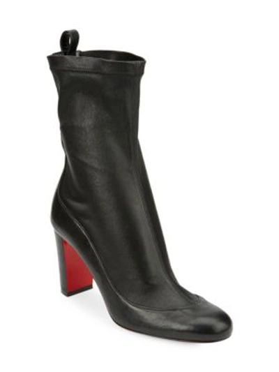 Shop Christian Louboutin Gena 85 Leather Booties In Black
