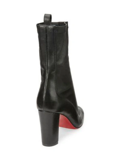 Shop Christian Louboutin Gena 85 Leather Booties In Black