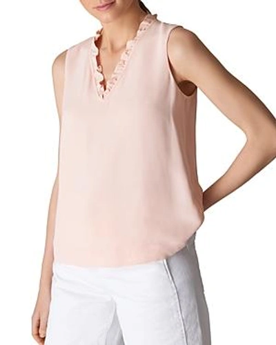 Shop Whistles Hilary Ruffle-trim Top In Pale Pink