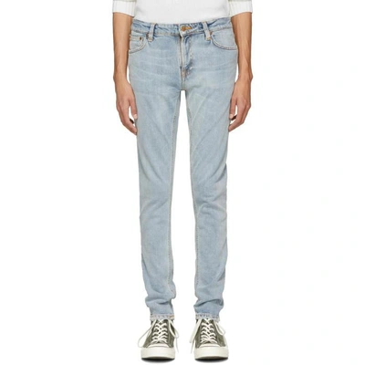 Shop Nudie Jeans Blue Skinny Lin Jeans In Summerbrz