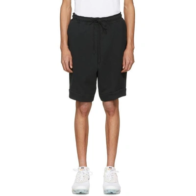 Shop Nike Black Tech Fleece Shorts In 010blk/blk