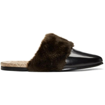 Shop Gucci Black Faux-fur Lawrence Loafers In 2066 Black