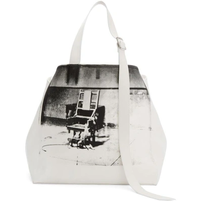 Shop Calvin Klein 205w39nyc White Oversized Electric Chair Tote