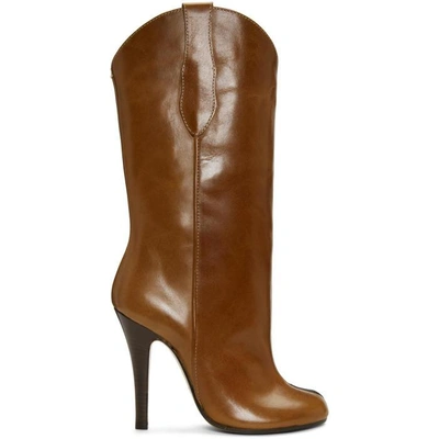 Shop Maison Margiela Brown Tabi Cowboy Boots In 206