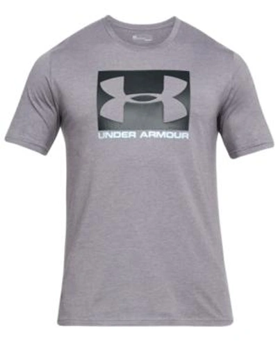 Shop Under Armour Men's Charged Cotton Logo T-shirt In Grey Black
