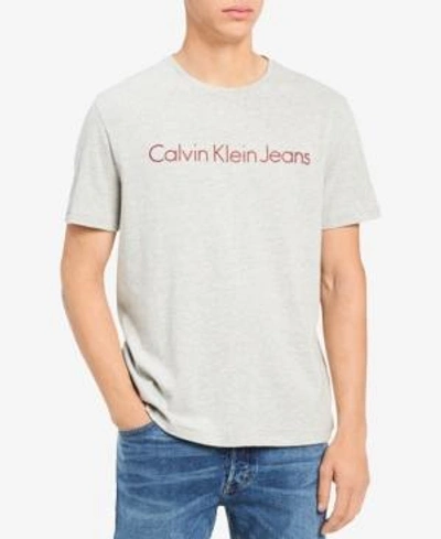 Shop Calvin Klein Jeans Est.1978 Men's Graphic-print T-shirt In Light Grey Heather