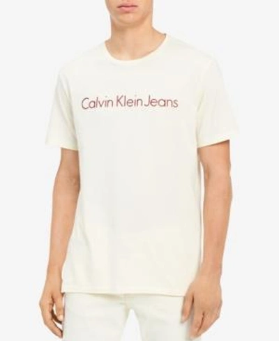 Shop Calvin Klein Jeans Est.1978 Men's Graphic-print T-shirt In Vanilla Ice