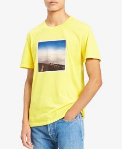 Shop Calvin Klein Jeans Est.1978 Men's Graphic-print T-shirt In Shocking Yellow