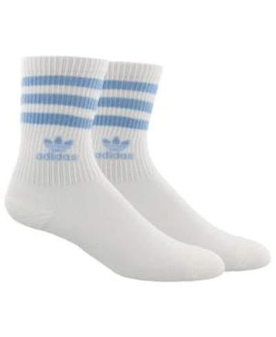 Shop Adidas Originals Cushioned Crew Socks In White/blue