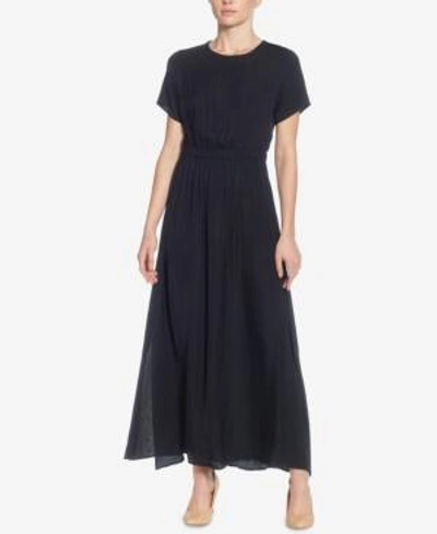 Shop Catherine Malandrino Lau Keyhole Blouson Maxi Dress In Black