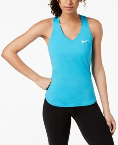 Shop Nike Court Racerback Dri-fit Tennis Tank Top In Neo Turquoise/white