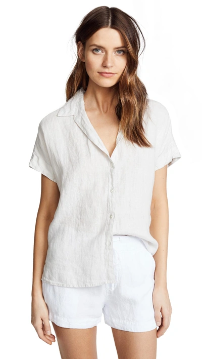 Shop James Perse Button Down Shirt In Calcite