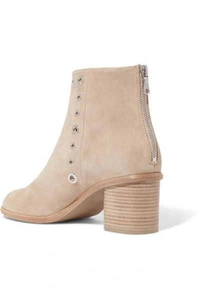 Shop Rag & Bone Willow Embellished Suede Ankle Boots In Beige