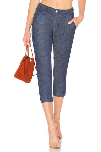 Shop Brappers Denim Linen Trouser In Blue