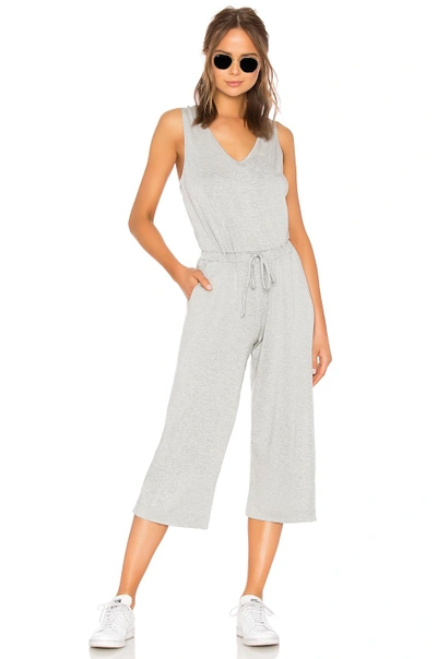 Shop Beyond Yoga Farrah Cropped Jumpsuit In Grey. In Light Heather Gray