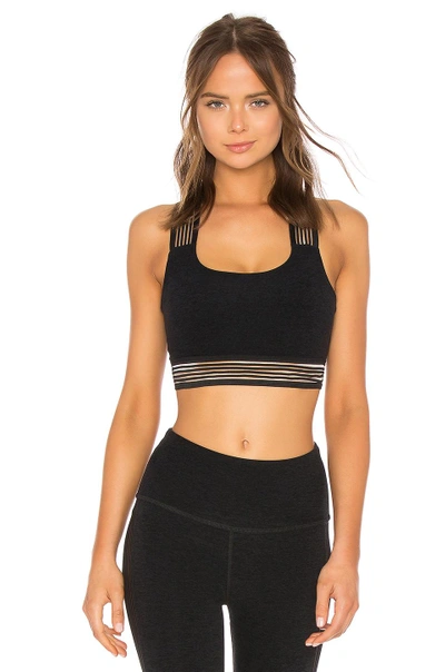 Shop Beyond Yoga Spacedye Sheer Illusion Bralet In Darkest Night