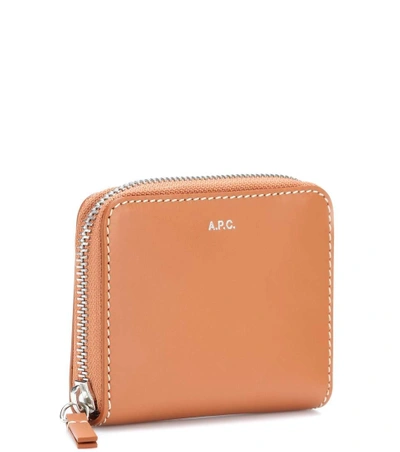 Shop Apc Emmanuelle Leather Wallet In Brown