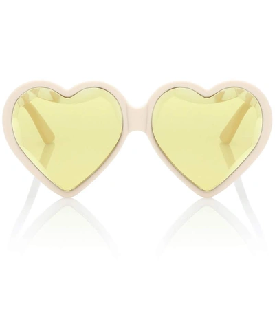 Shop Gucci Heart-frame Acetate Sunglasses In Yellow