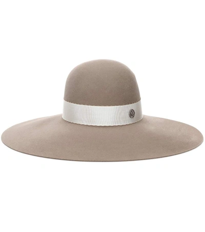 Shop Maison Michel Blanche Rabbit Felt Hat In Neutrals