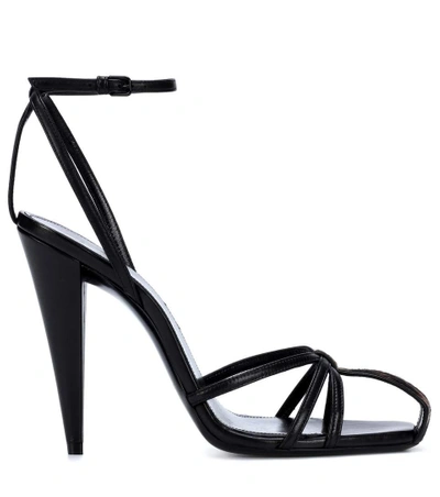 Shop Saint Laurent Era 110 Leather Sandals In Blue