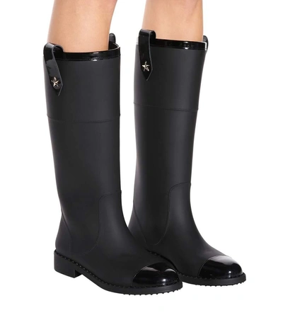 Shop Jimmy Choo Edith Rubber Boots In Black