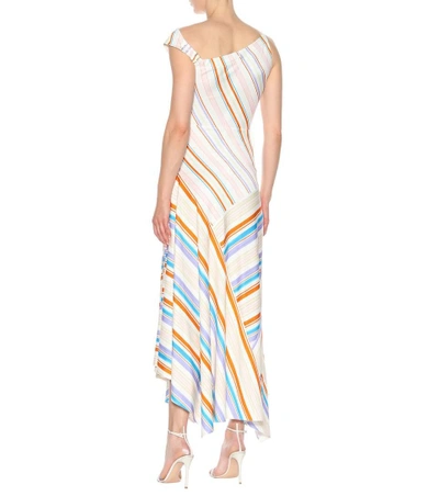 Shop Peter Pilotto Striped One-shoulder Maxi Dress