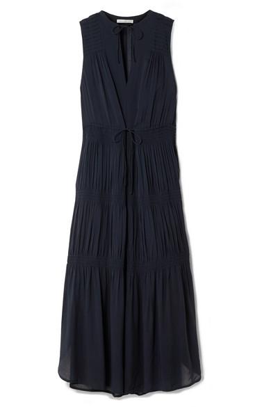 james perse pleated chiffon dress