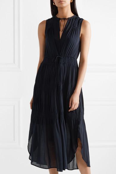 james perse pleated chiffon dress