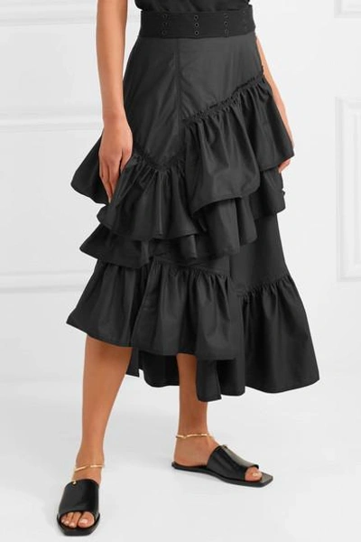 Shop 3.1 Phillip Lim / フィリップ リム Ruffled Cotton Midi Skirt In Black