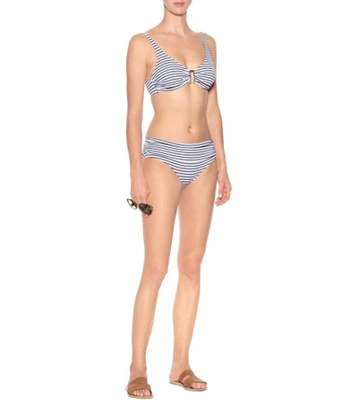 Shop Melissa Odabash Bel Air Striped Bikini Top In Blue