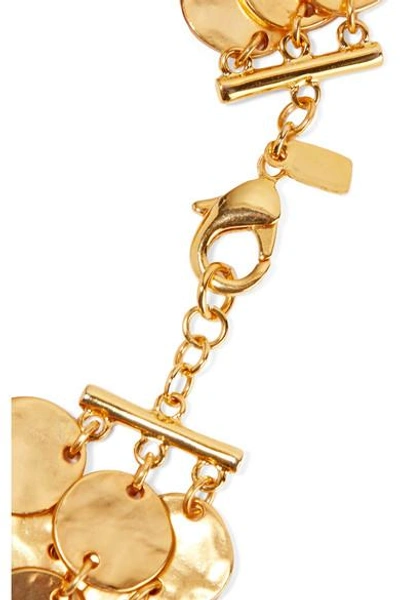 Shop Kenneth Jay Lane Hammered Gold-tone Anklet